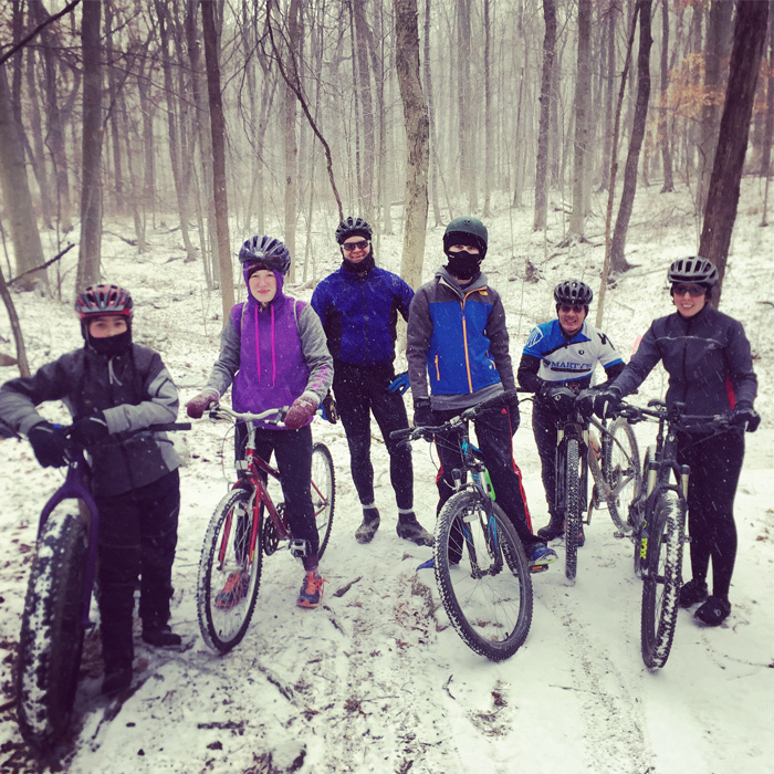 Out with a few of our hardcore kids on a very cold and snowy day!