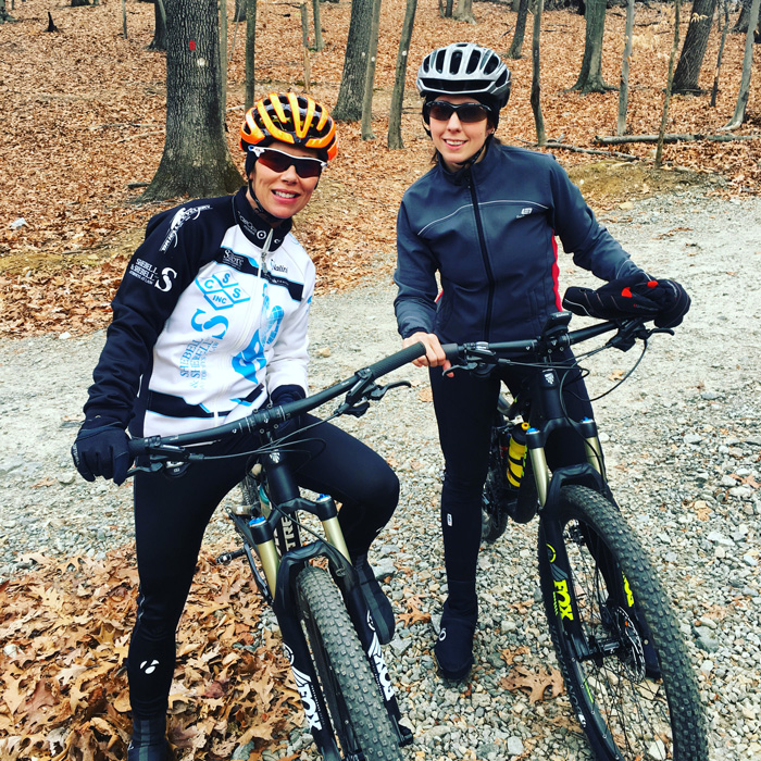 A friend and I both out trying to learn some mountain biking skills this past fall.