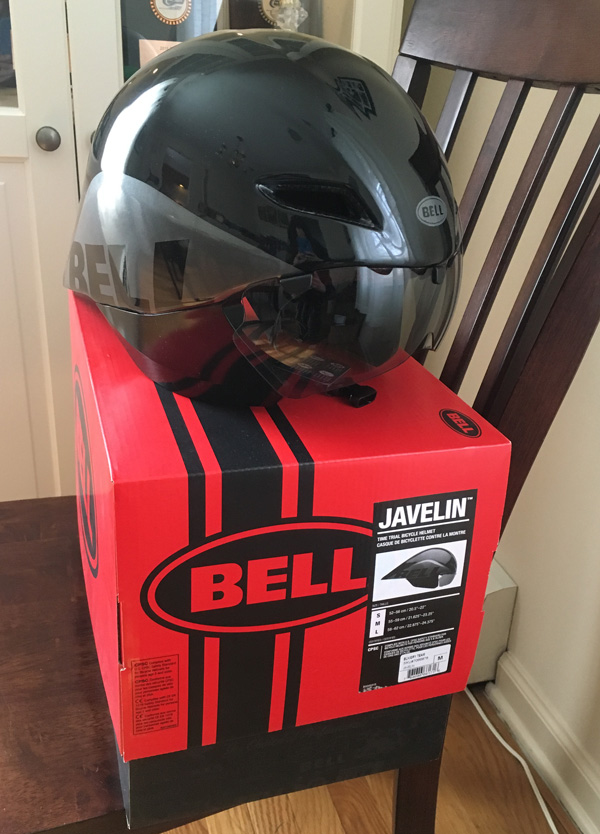 A time trial helmet, like this Bell Javelin, can save you valuable seconds and energy in a time trial or triathlon.